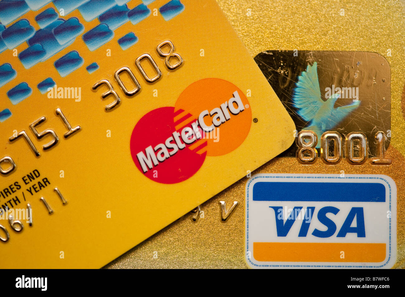 Mastercard and Visa credit cards Stock Photo