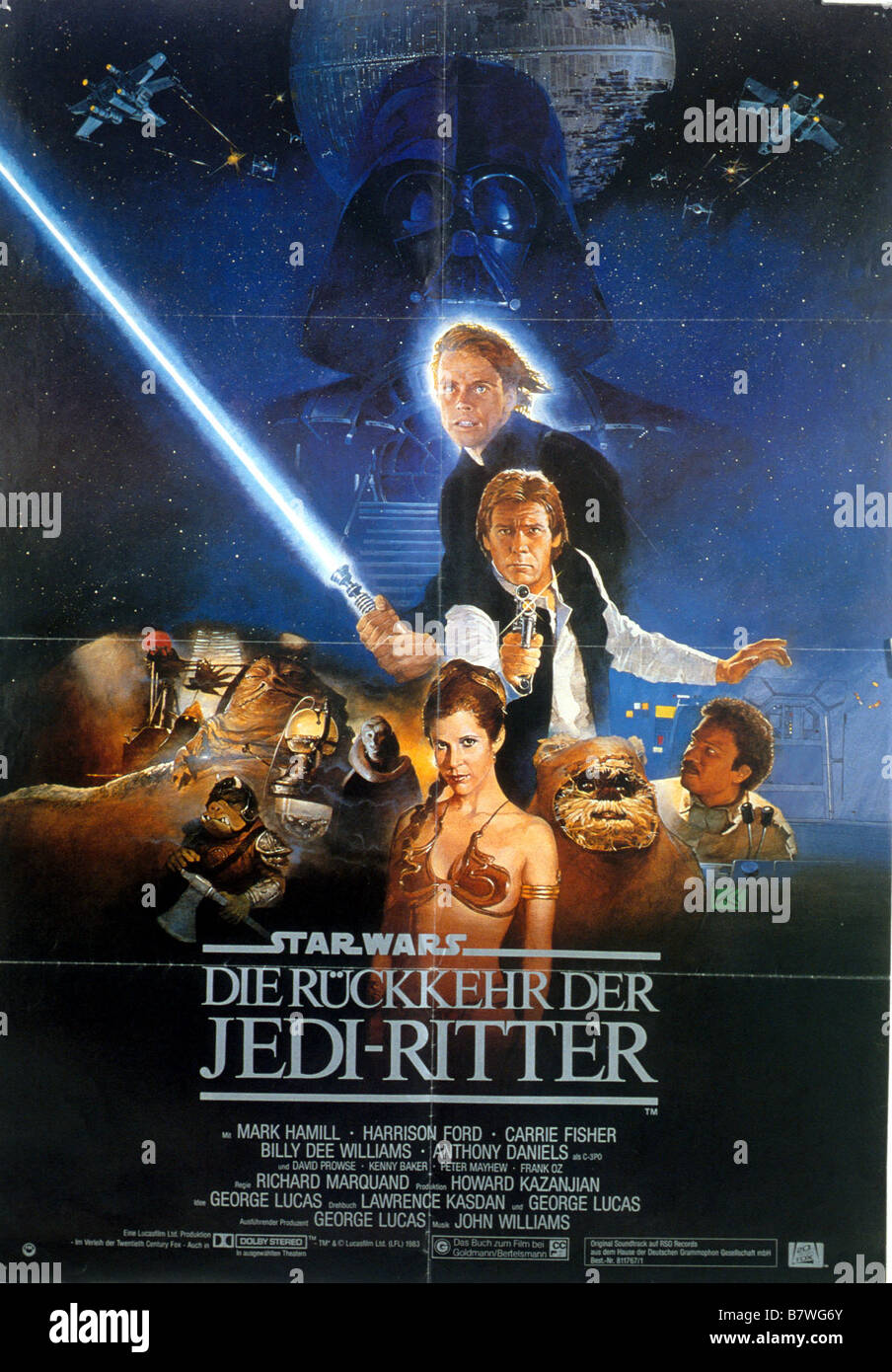 Star Wars: Episode VI, Return of the Jedi  Year: 1983  USA Director: Richard Marquand Movie poster (Ger) Stock Photo