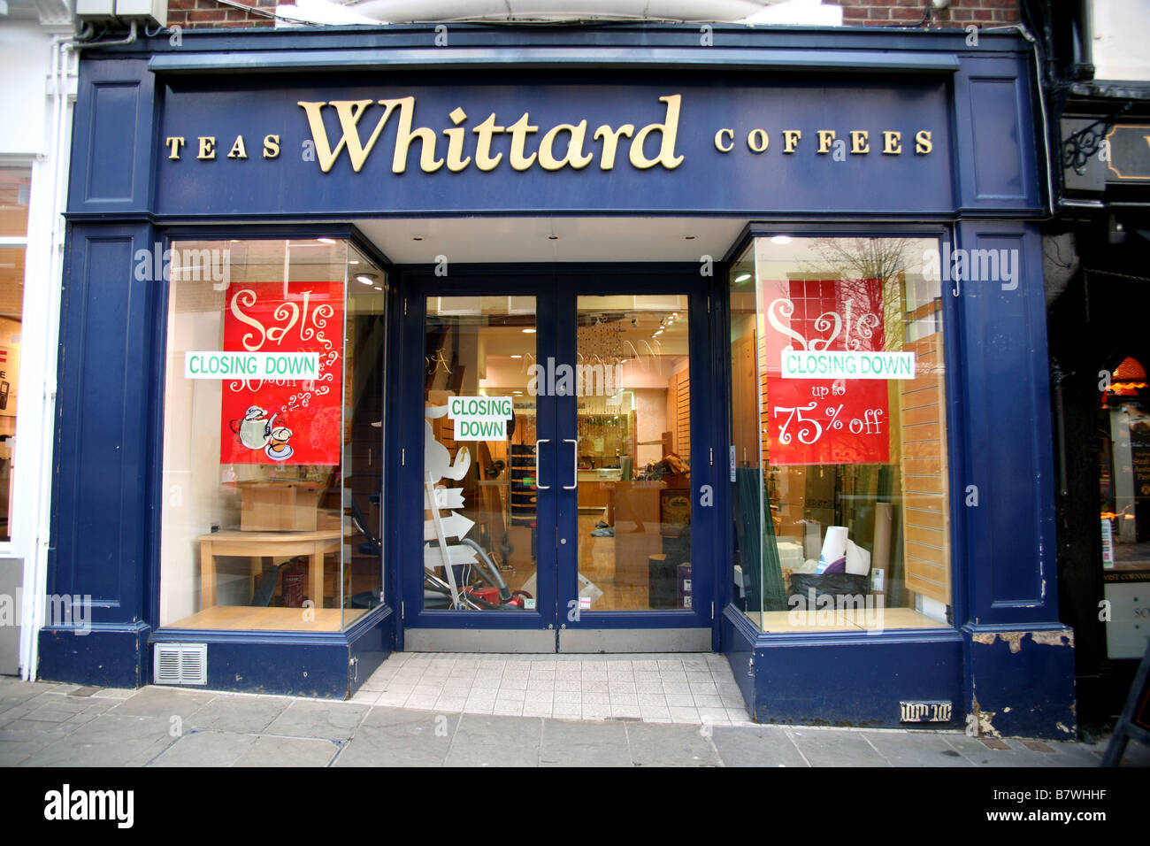 Closed down branch of Whittard tea coffee shops in Windsor Stock Photo