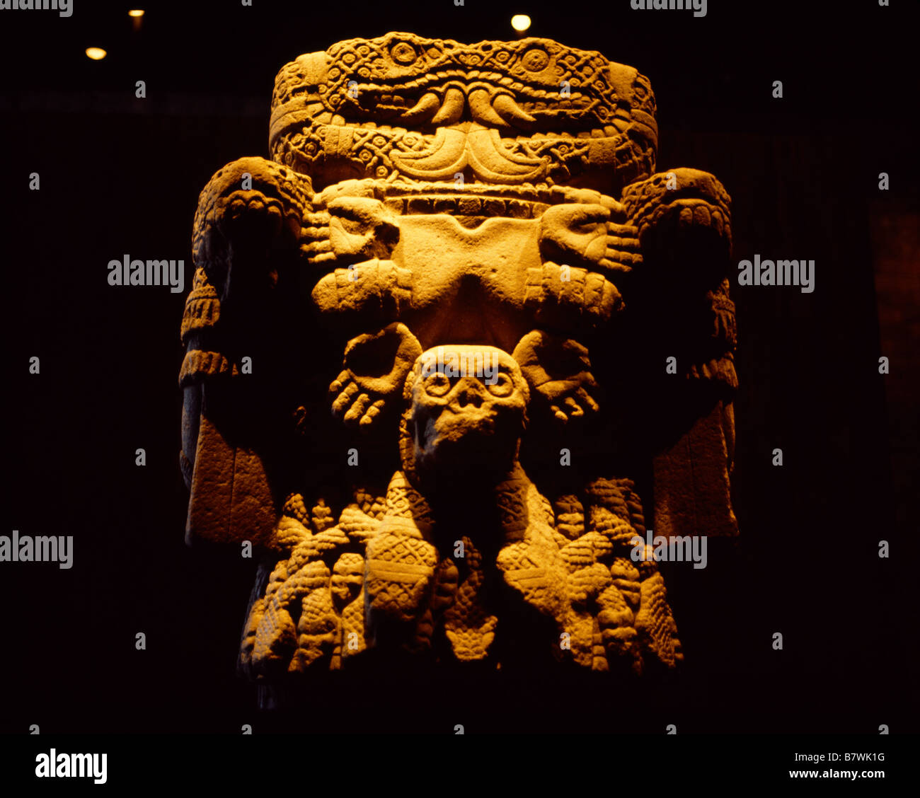 National Museum Mexico City Mexico Aztec Statue Of Coatlicue Lady of