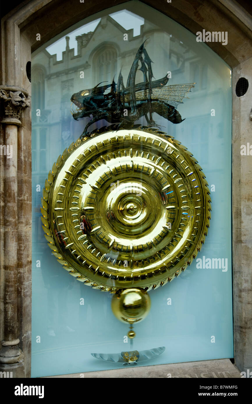 Time eating clock, created by Dr John Taylor, at Corpus Christi College