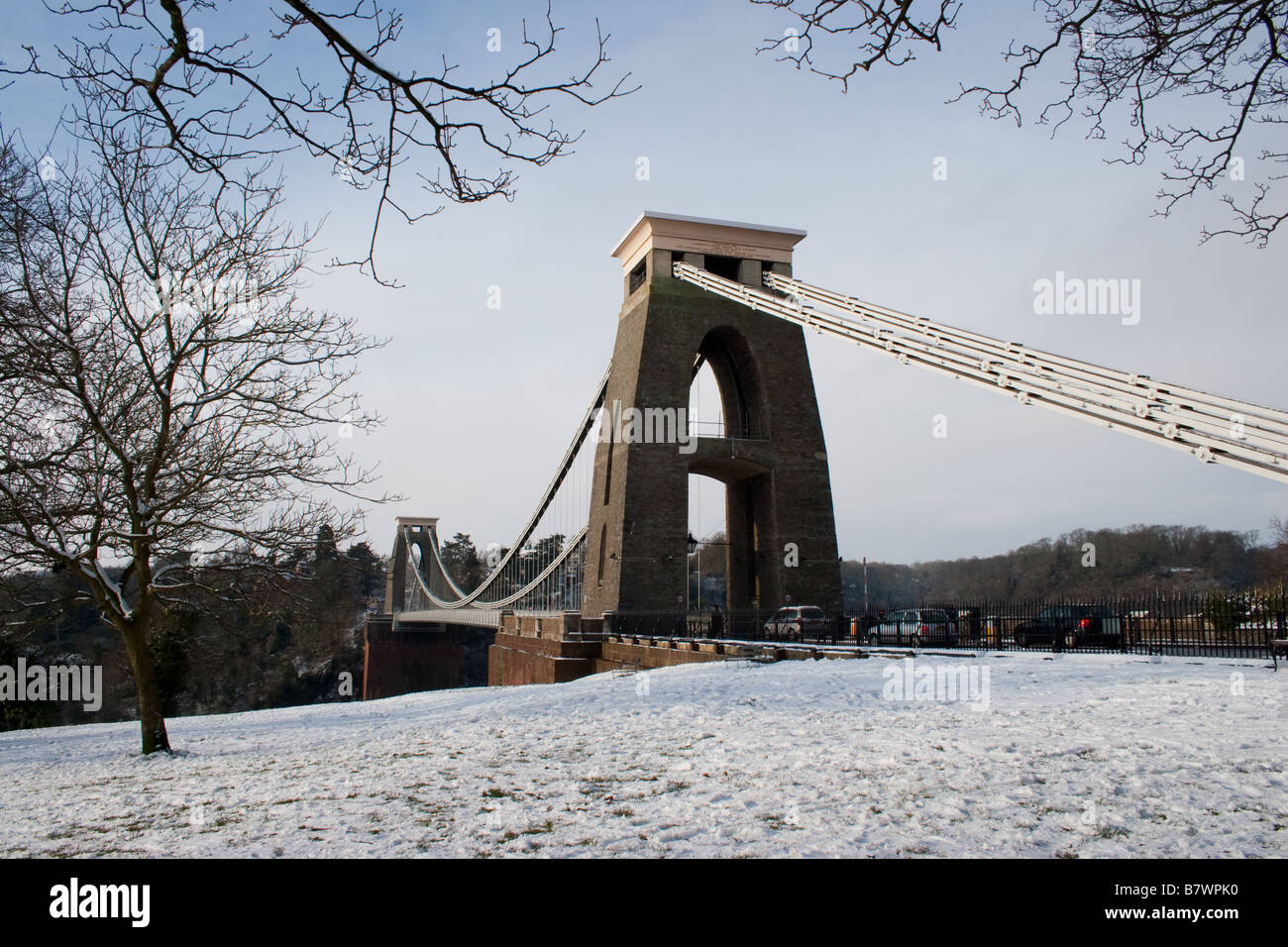 Clifton suspension bridge in snow hi-res stock photography and images ...