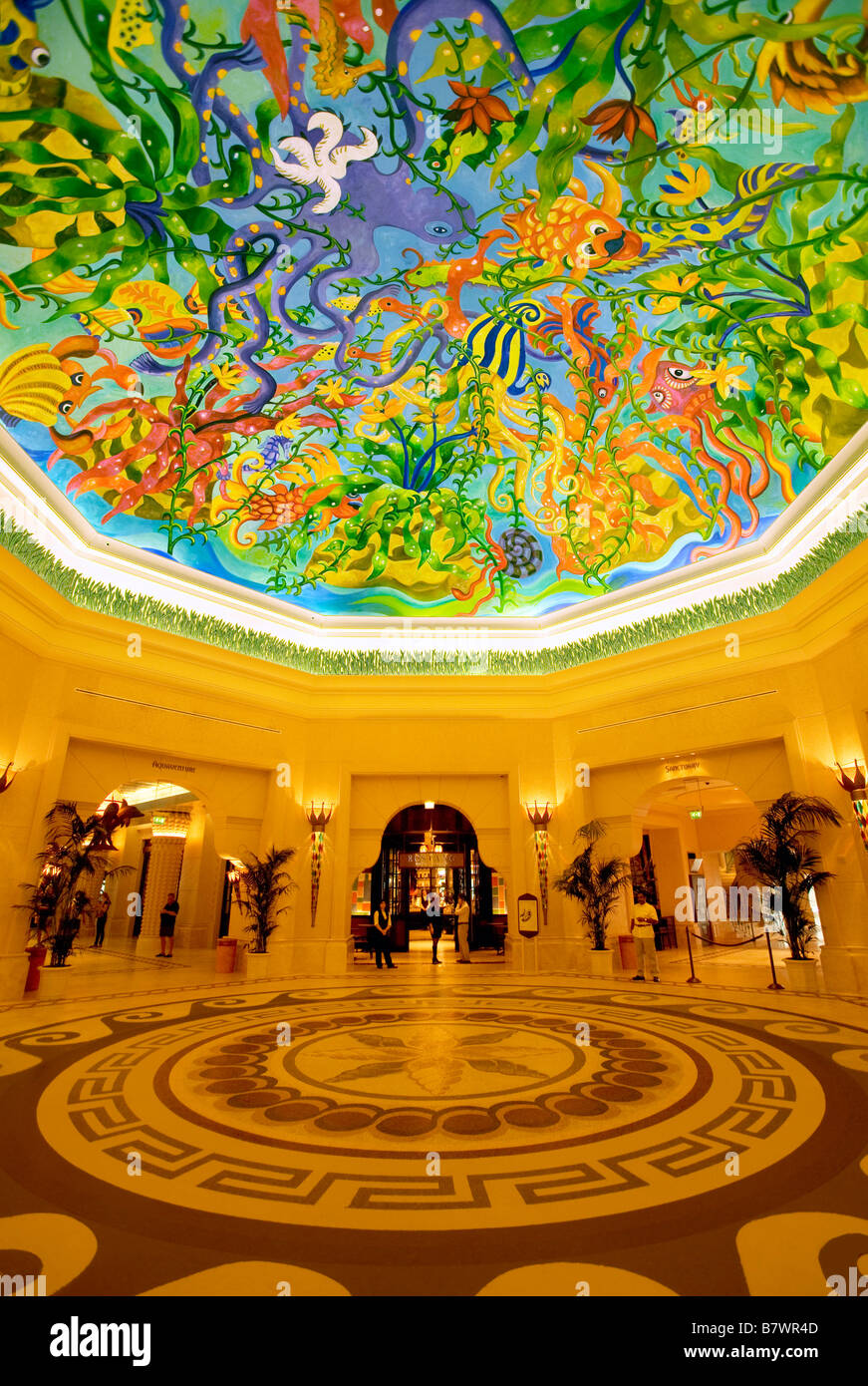 Interior of the Atlantis Hotel at Palm Jumeirah Dubai Stock Photo