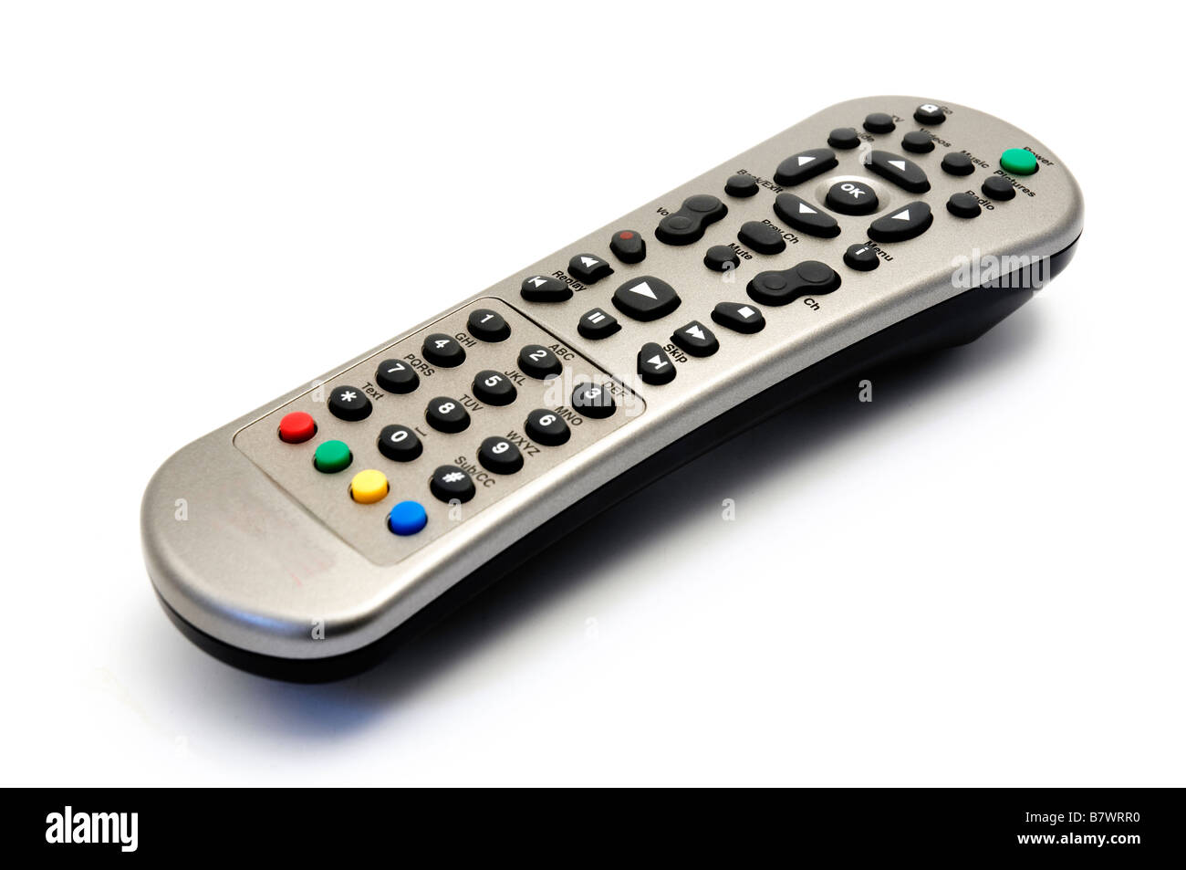 Tv remote control on a white background Stock Photo