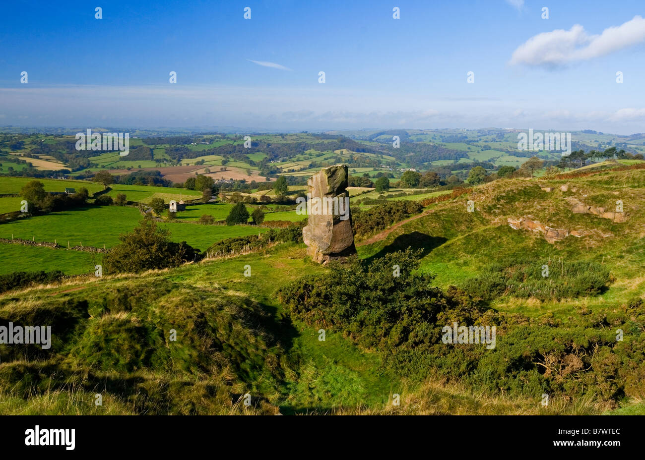 View of the Derbyshire countryside from Alport Heights near Wirksworth