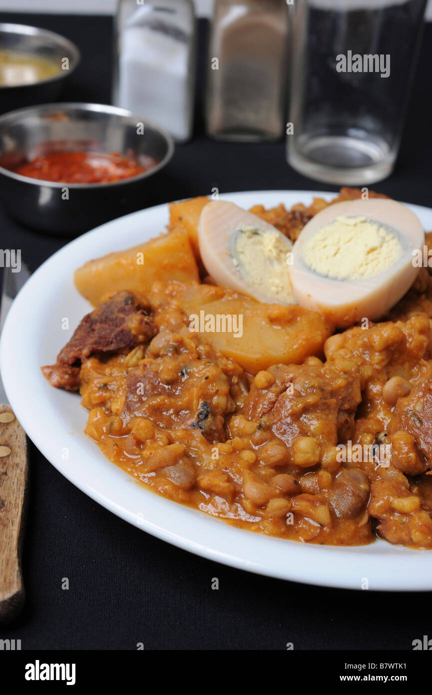 Cholent or hamin is a traditional Jewish stew simmered overnight for 12