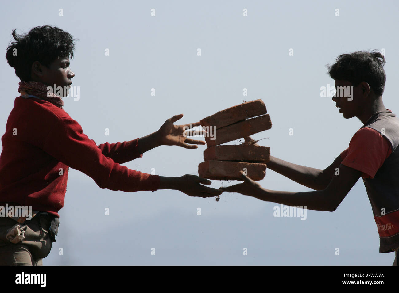 Boys throwing bricks Stock Photo 22081594 Alamy