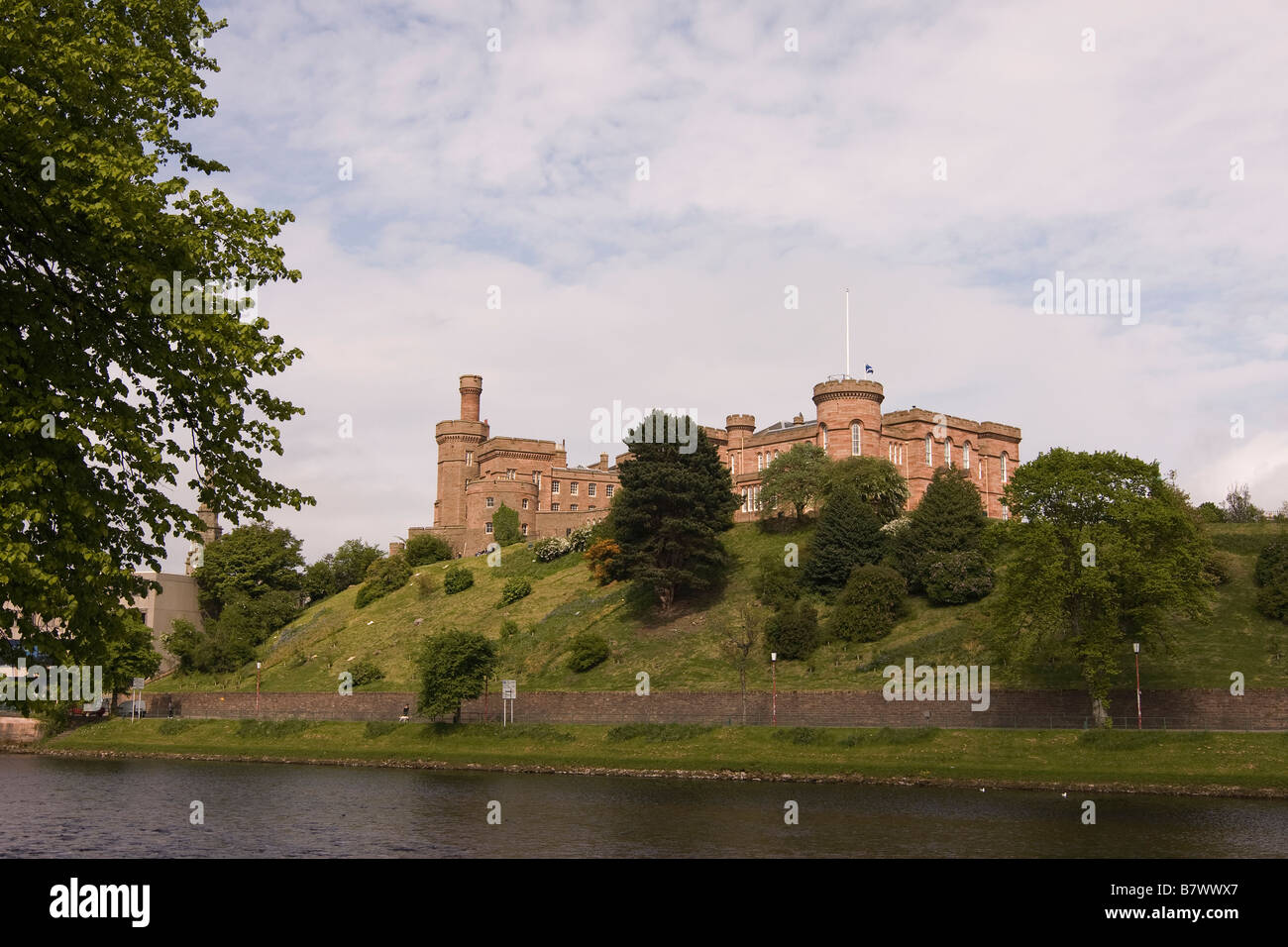 Inverness Castle, by the River Ness, Inverness-shire, North West Scotland, Great Britain Stock Photo