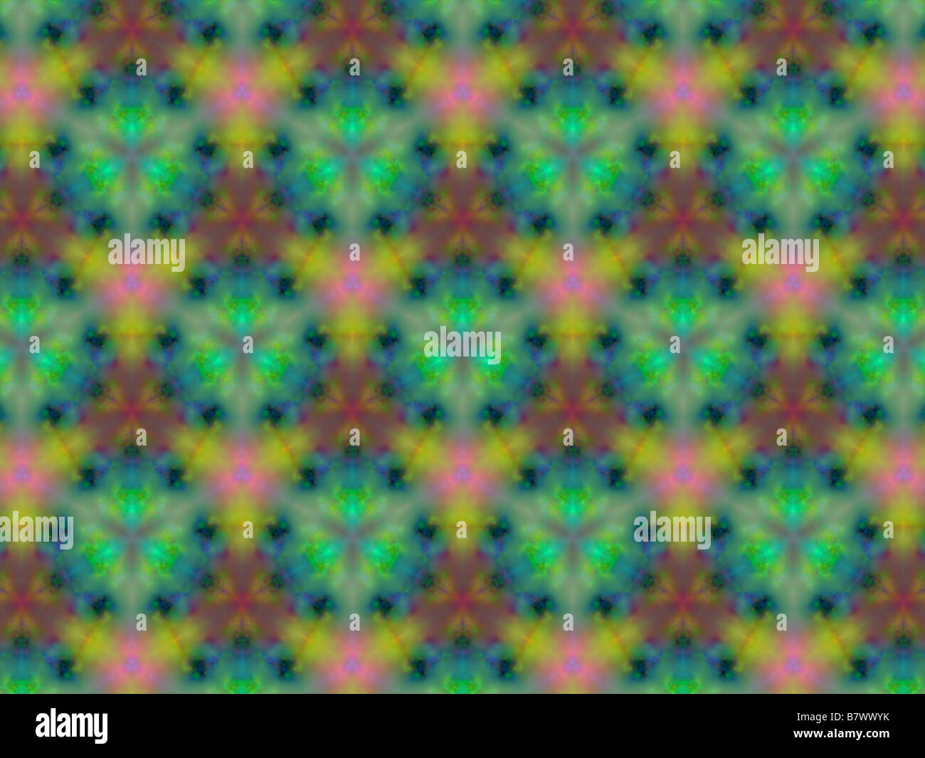 An illustration of a repeating tile pattern done in greens and reds ...