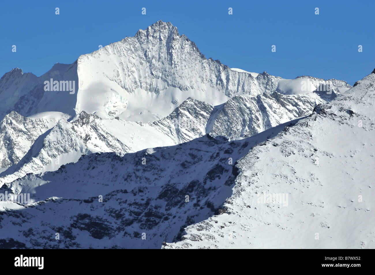 Swiss Alps The west face of the Zinalrothorn Stock Photo