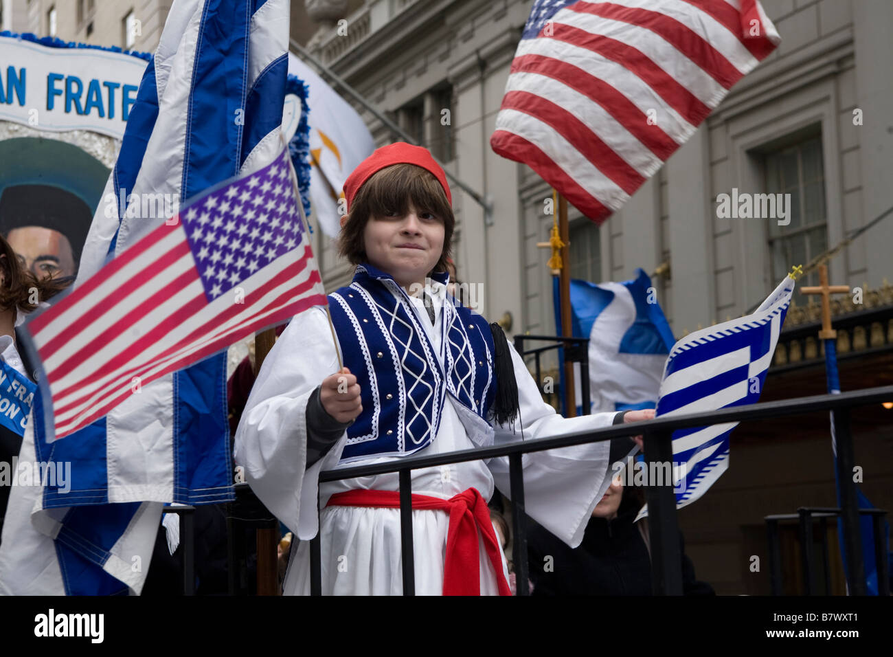 2008 Greek Independence Day Parade on 5th Avenue in New York City Stock Photo