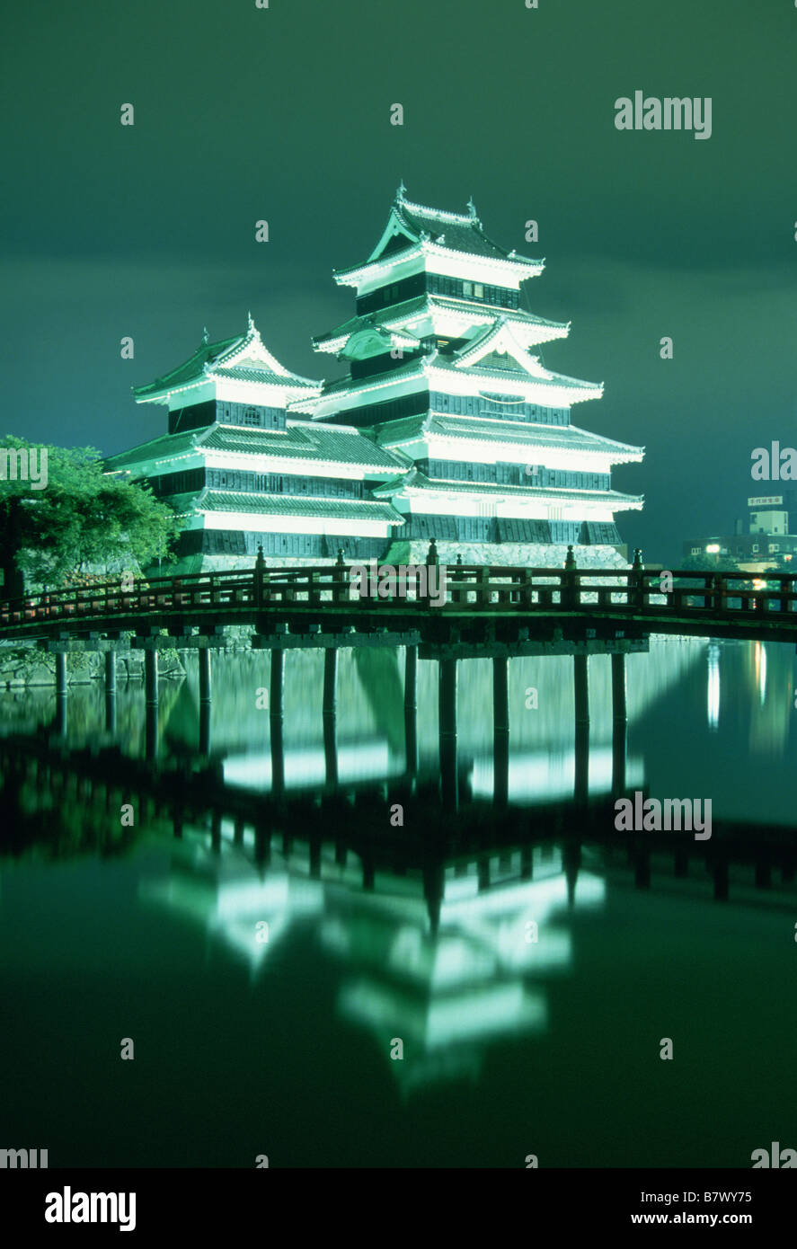 View of Matsumoto Castle at night in Japan Stock Photo Alamy