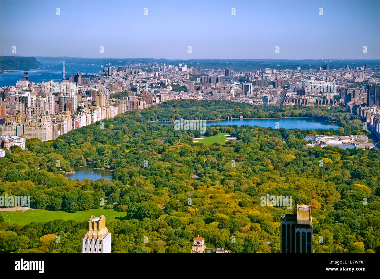 New York. Central Park, from the roof of the Rockefeller Building, looking North Stock Photo