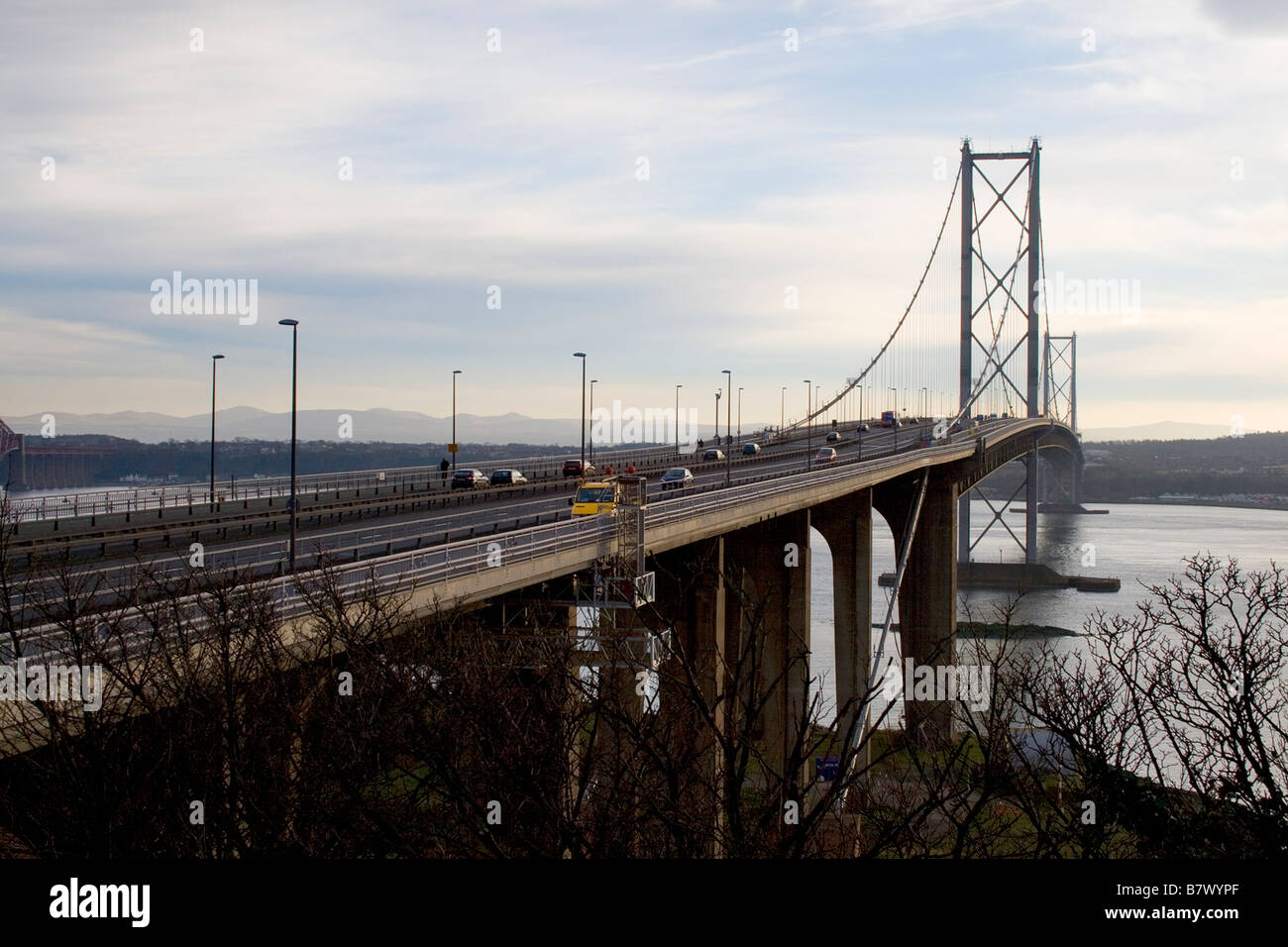 Forth Road Bridge over the Firth of Forth,Scotland Stock Photo