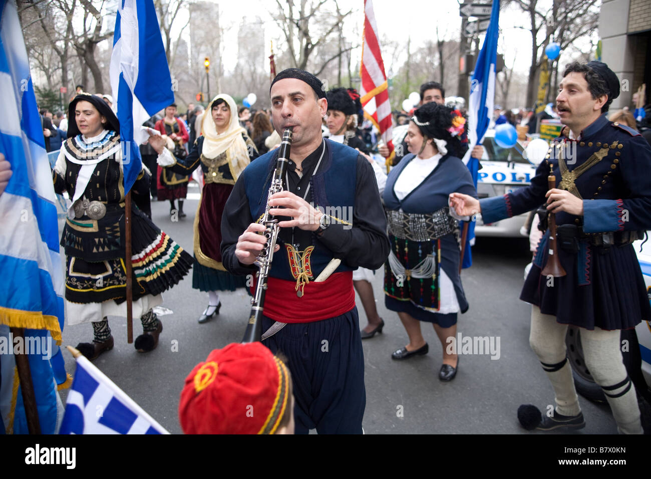 2008 Greek Independence Day Parade on 5th Avenue in New York City Stock Photo