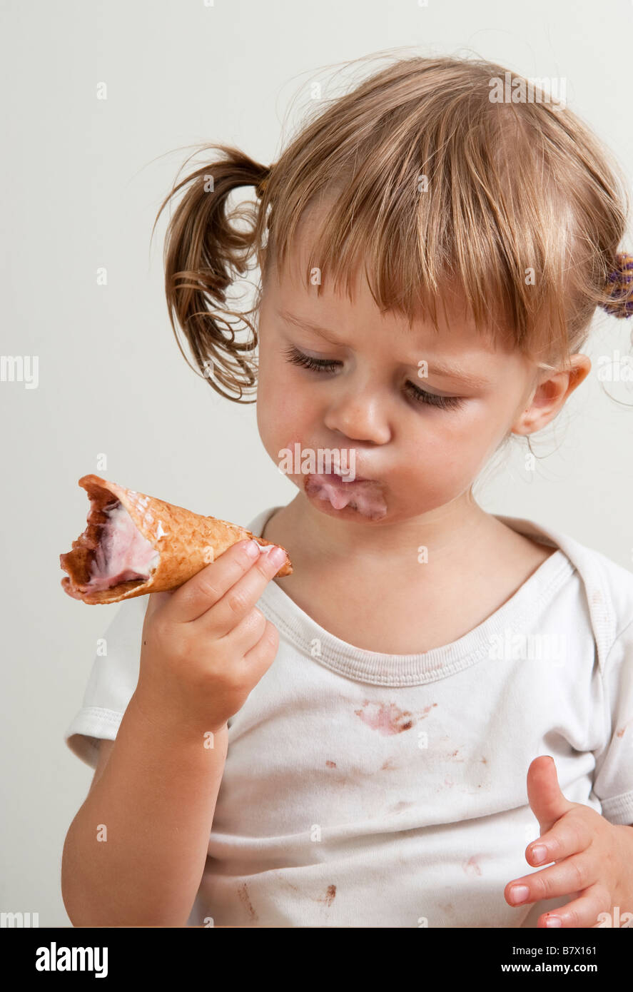 Child eating ice cream Stock Photo Alamy