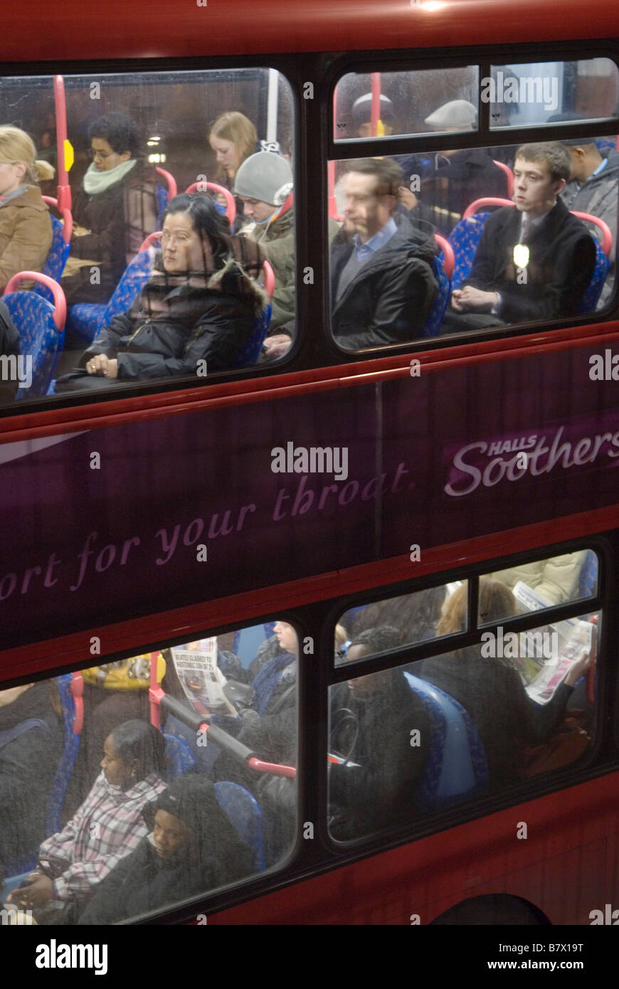 London transport bus commuters going home after work south London  HOMER SYKES Stock Photo