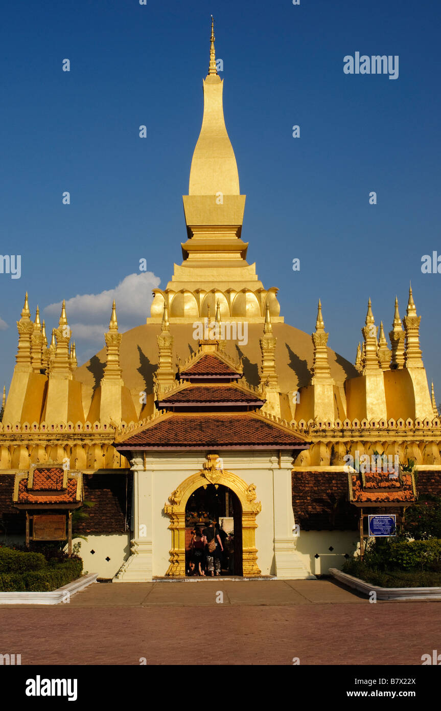 Pha That Luang Temple, Vientiane. Laos Stock Photo