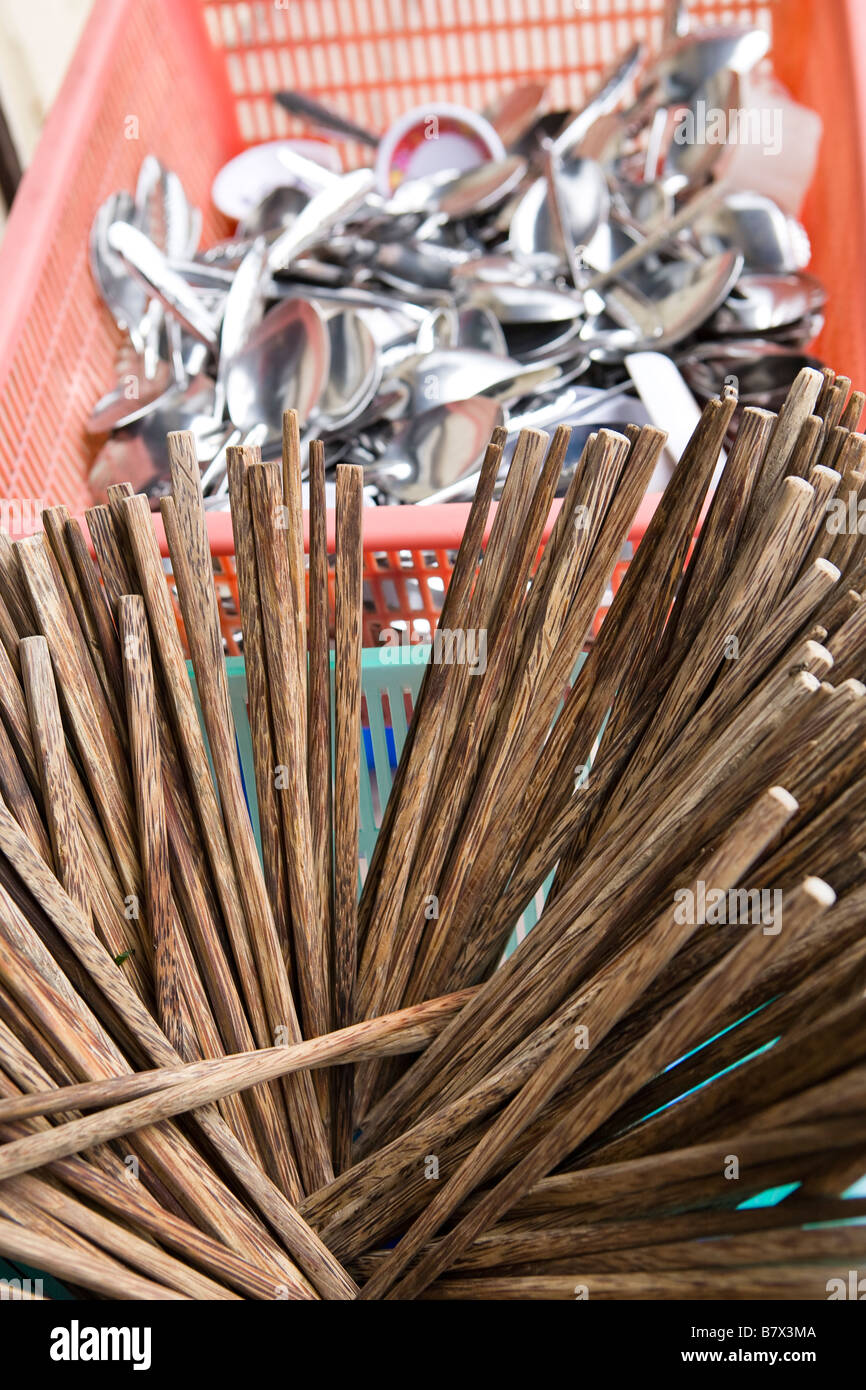 chopsticks and cutlery Stock Photo Alamy