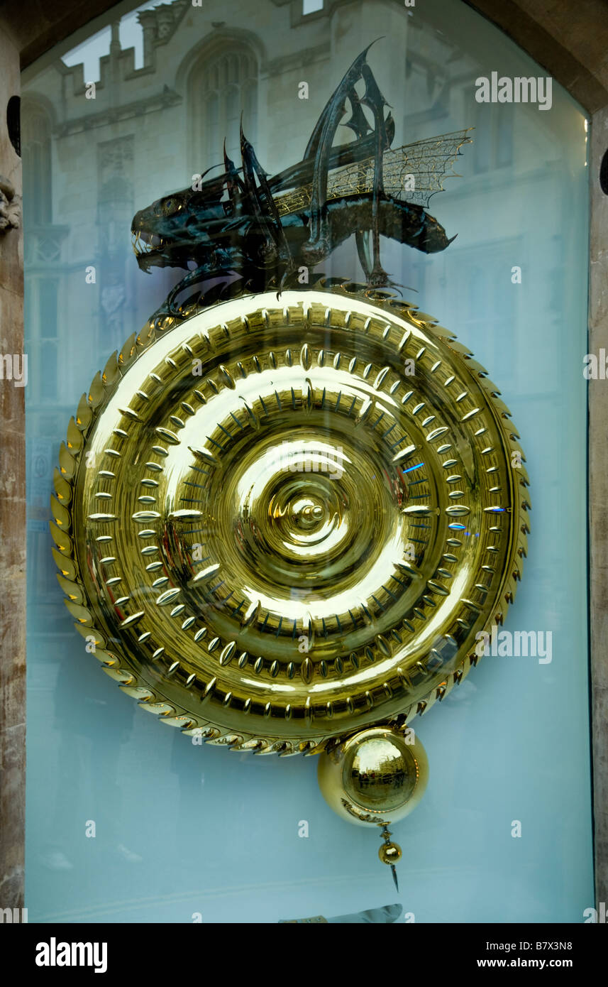 Time eating clock, created by Dr John Taylor, at Corpus Christi College