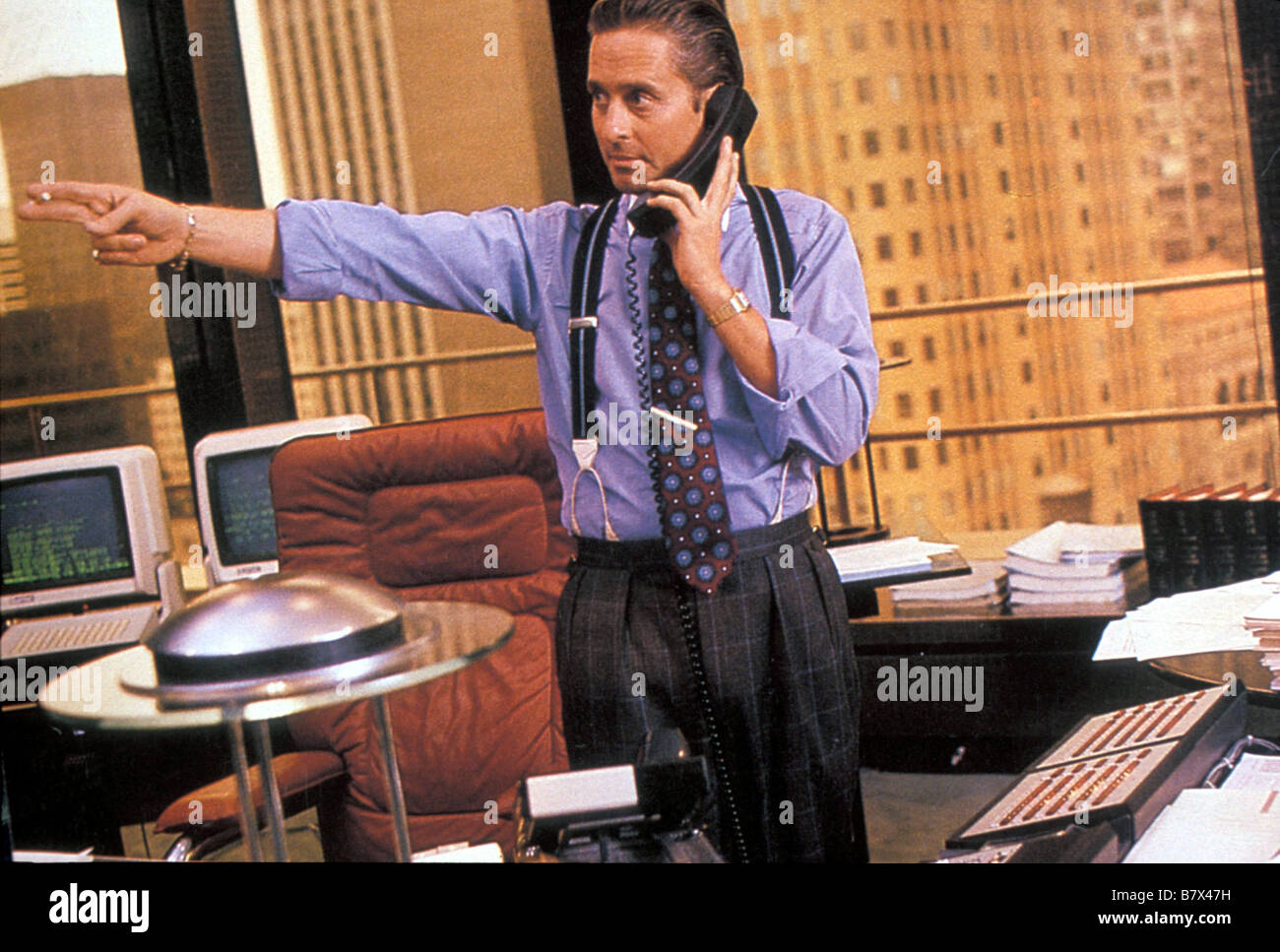 Wall Street  Year: 1987 USA Michael Douglas  Director: Oliver Stone Stock Photo