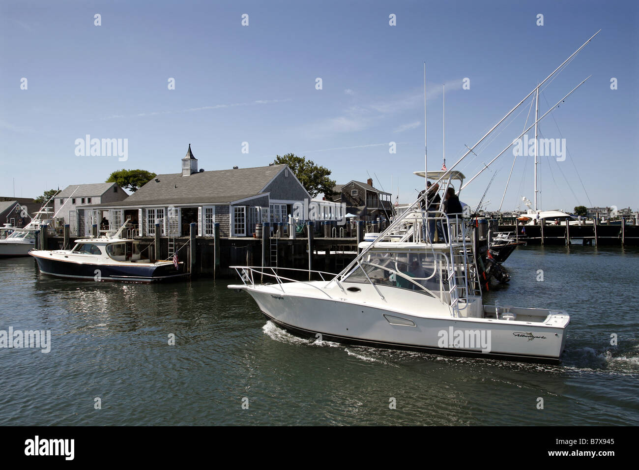 Straight Wharf, Nantucket Town, Massachusetts, USA Stock Photo