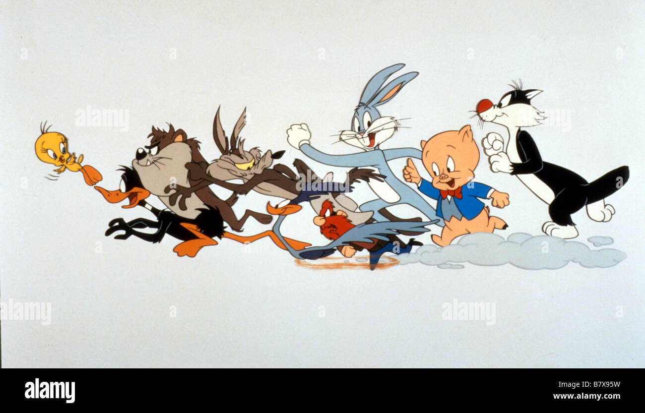 Bugs Bunny, Daffy Duck, Road Runner, Wile E. Coyote, Porky, Tweety et Sylvester, Taz Tasmanian Devil Stock Photo