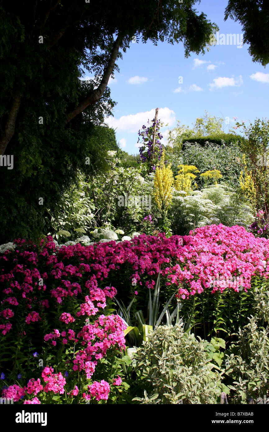 A COLOURFUL SUMMER BORDER IN AN ENGLISH COTTAGE GARDEN Stock Photo - Alamy