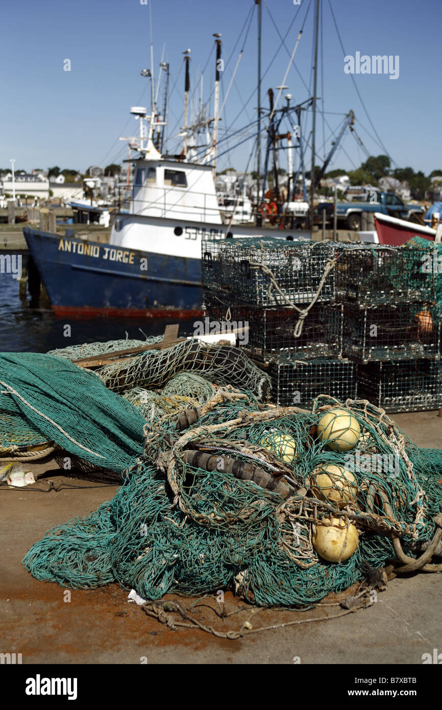 Fishing Trawler, Nets and Lobster Traps, MacMillan Wharf, Provincetown