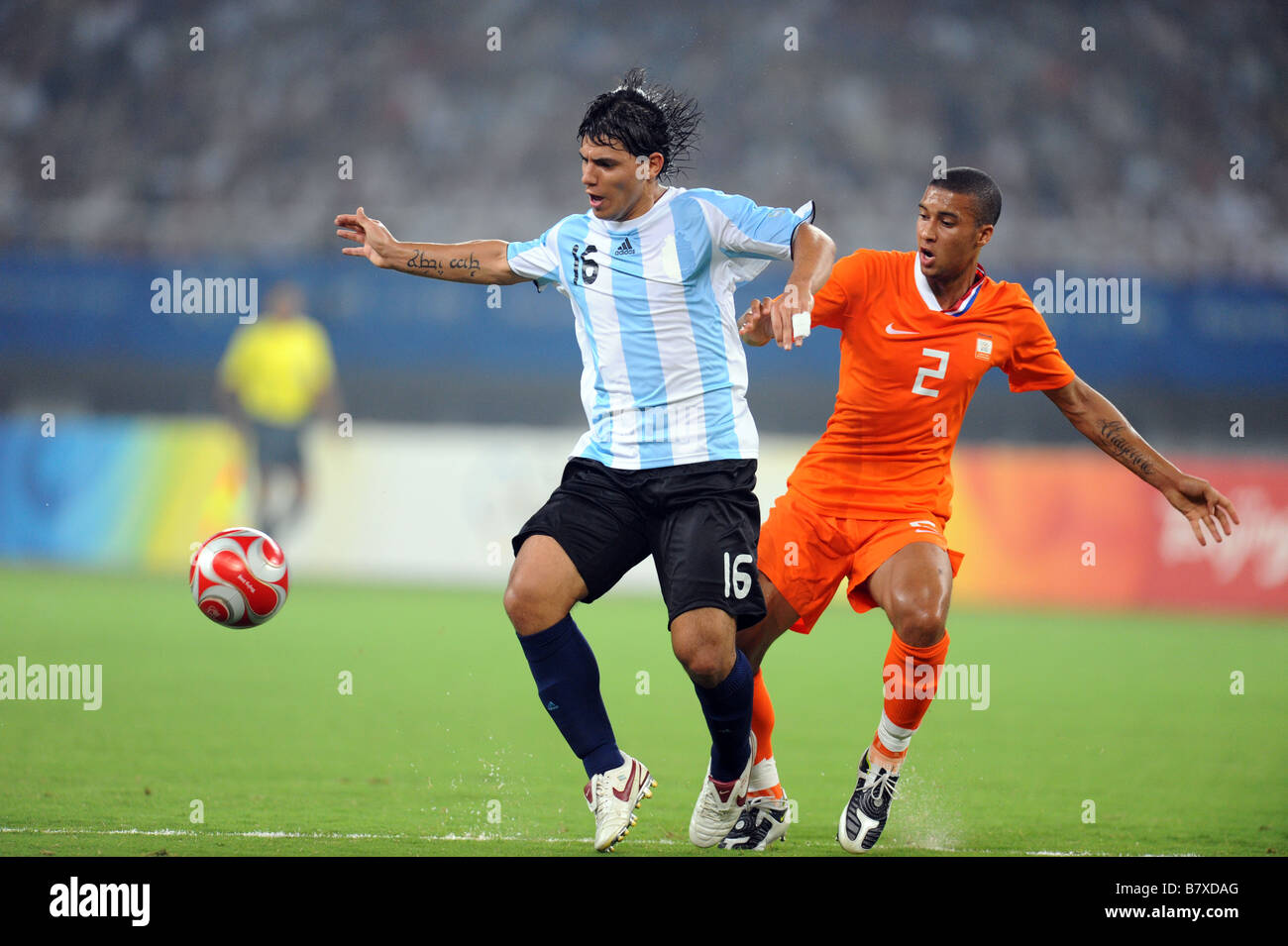 Sergio Aguero ARG AUGUST 16 2008 Football Beijing 2008 Olympic Games Mens Football Quarter Final match between Argentina and Netherlands at Shanghai Stadium in Shanghai China Photo by Atsushi Tomura AFLO SPORT 1035 Stock Photo