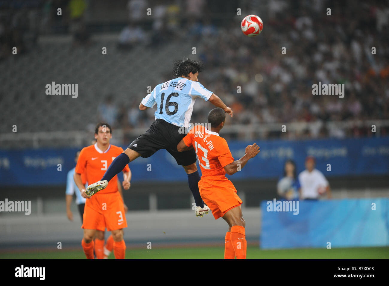 Sergio Aguero ARG AUGUST 16 2008 Football Beijing 2008 Olympic Games Mens Football Quarter Final match between Argentina and Netherlands at Shanghai Stadium in Shanghai China Photo by Atsushi Tomura AFLO SPORT 1035 Stock Photo