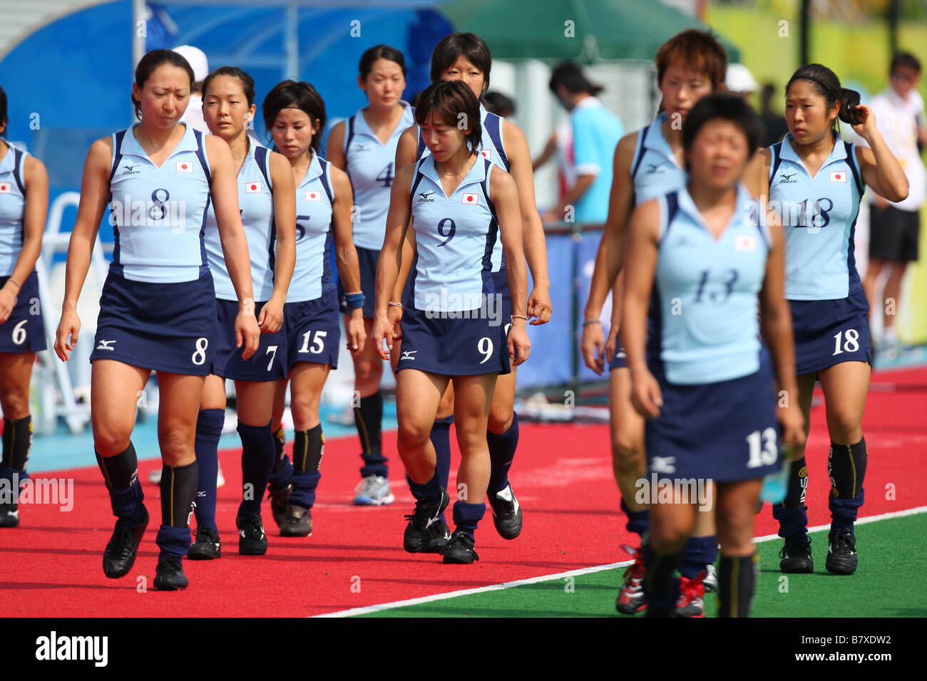 Japan Womens team group JPN AUGUST 18 2008 Hockey Beijing 2008 Olympic Games Womens Pool WB Match W25 between Germany and Japan Stock Photo