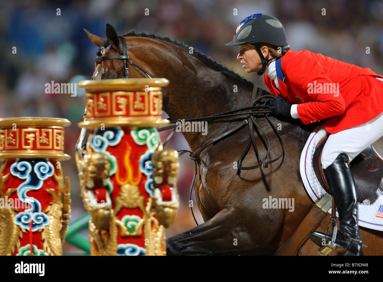 Beezie Madden USA August 18 2008 Equestrian during the Beijing 2008 Summer Olympic Games Show Jumping Competition at Shatin in Hong Kong China Photo by Yusuke Nakanishi AFLO SPORT 1090 Stock Photo