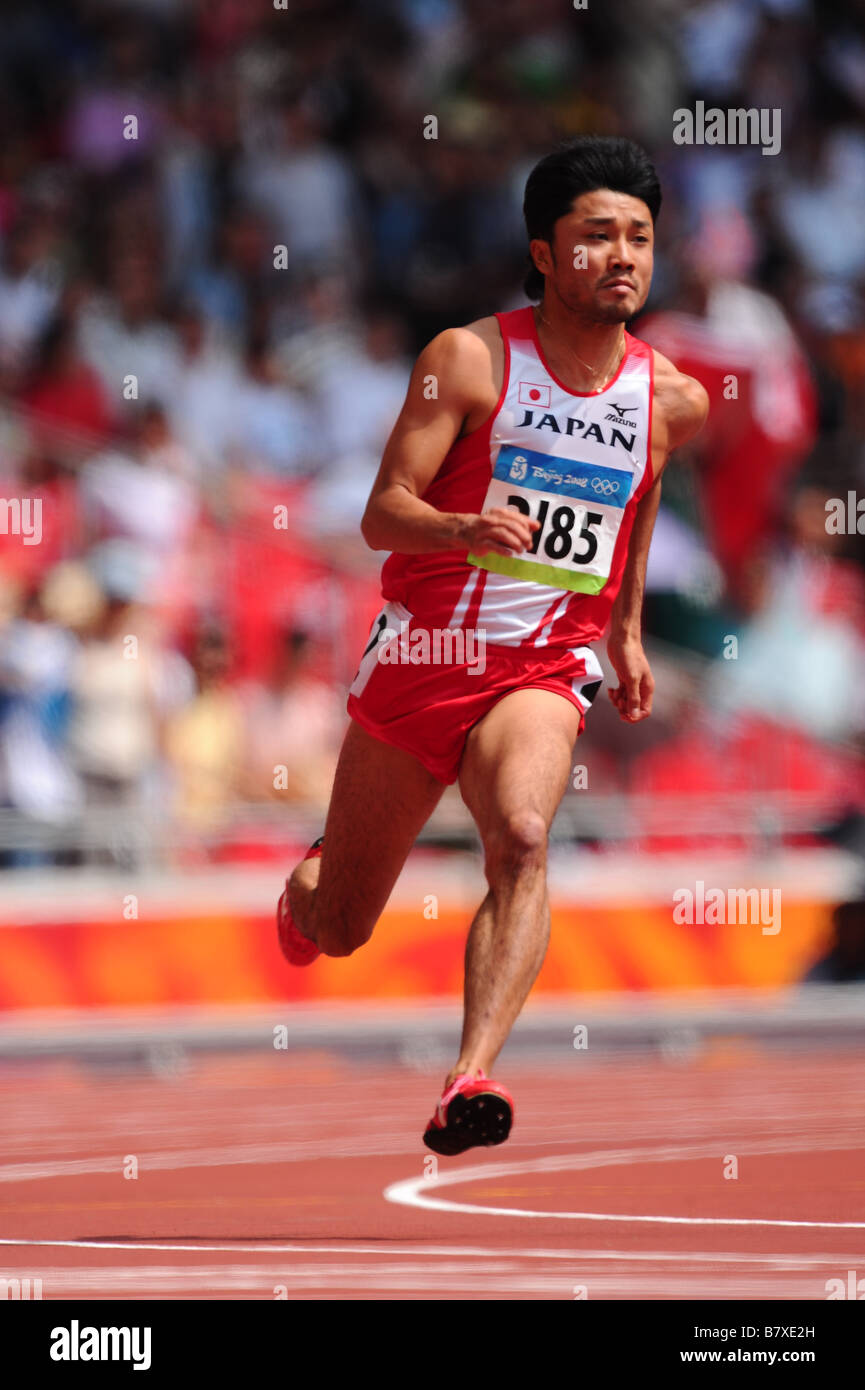 Shingo Suetsugu JPN AUGUST 18 2008 Athletics 2008 Beijing Olympic Games Athletics Mens 200m Round 1 Heat at the National Stadium Birds Nest Beijing China Photo by Jun Tsukida AFLO SPORT 0003 Stock Photo