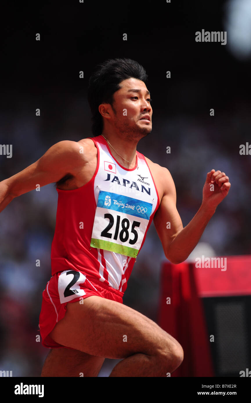 Shingo Suetsugu JPN AUGUST 18 2008 Athletics 2008 Beijing Olympic Games Athletics Mens 200m Round 1 Heat at the National Stadium Birds Nest Beijing China Photo by Jun Tsukida AFLO SPORT 0003 Stock Photo