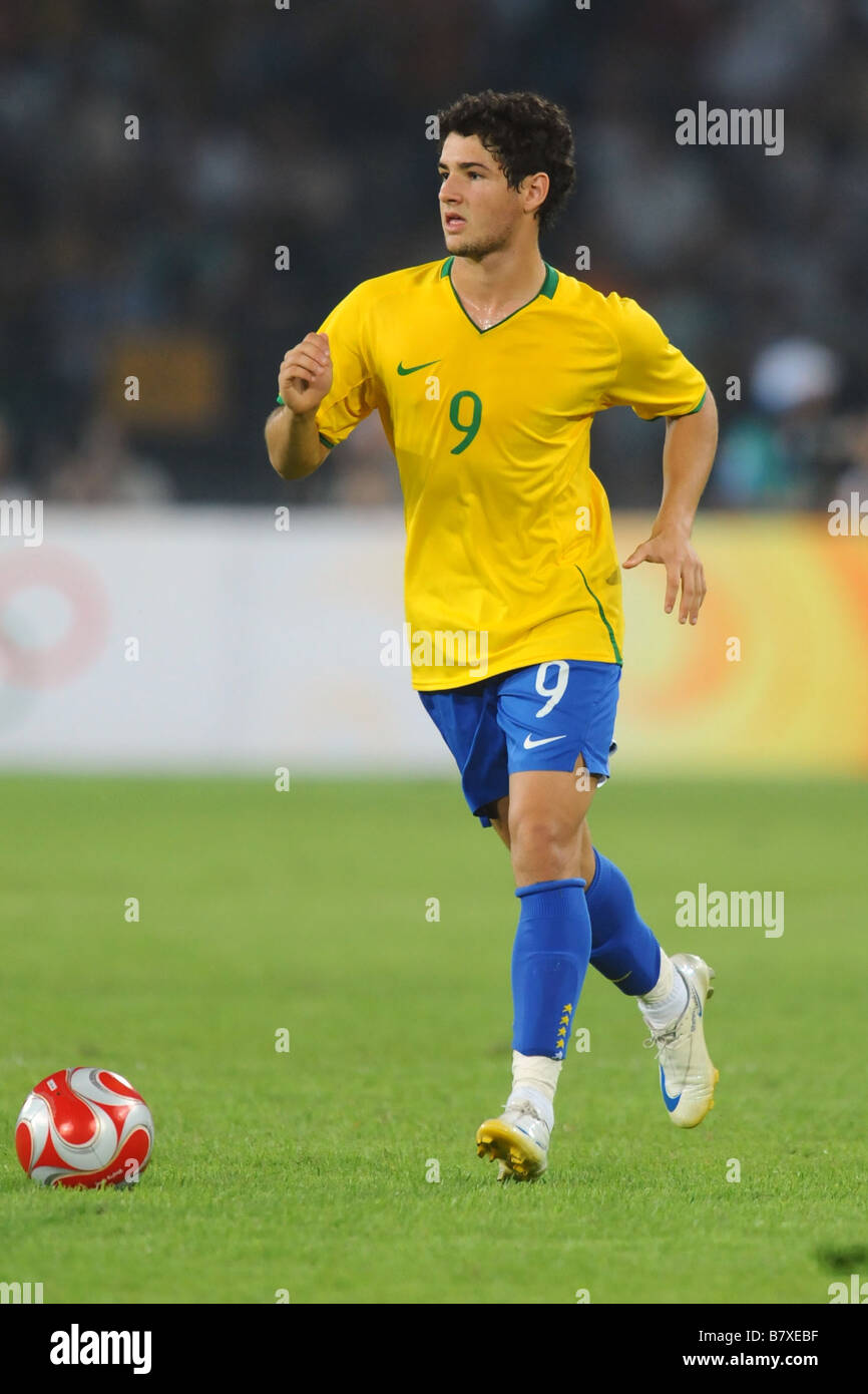 Alexandre Pato BRA AUGUST 19 2008 Football Beijing 2008 Olympic Games Mens Football semi final match between Argentina and Brazil at Workers Stadium in Beijing China Photo by Atsushi Tomura AFLO SPORT 1035 Stock Photo