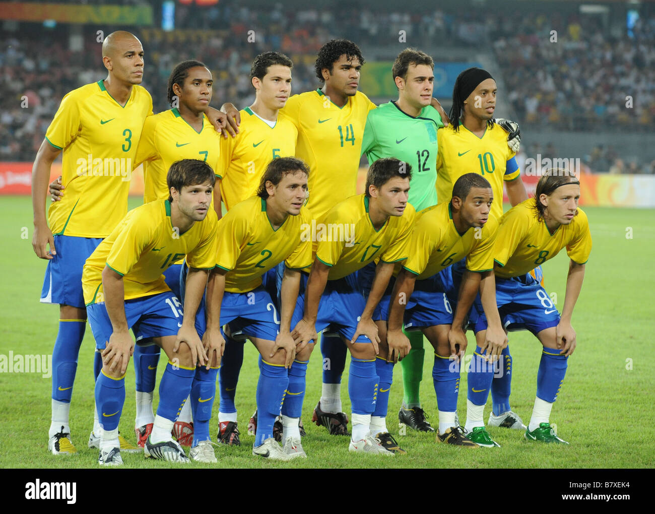 Brazil team group line up BRA AUGUST 19 2008 Football Beijing 2008