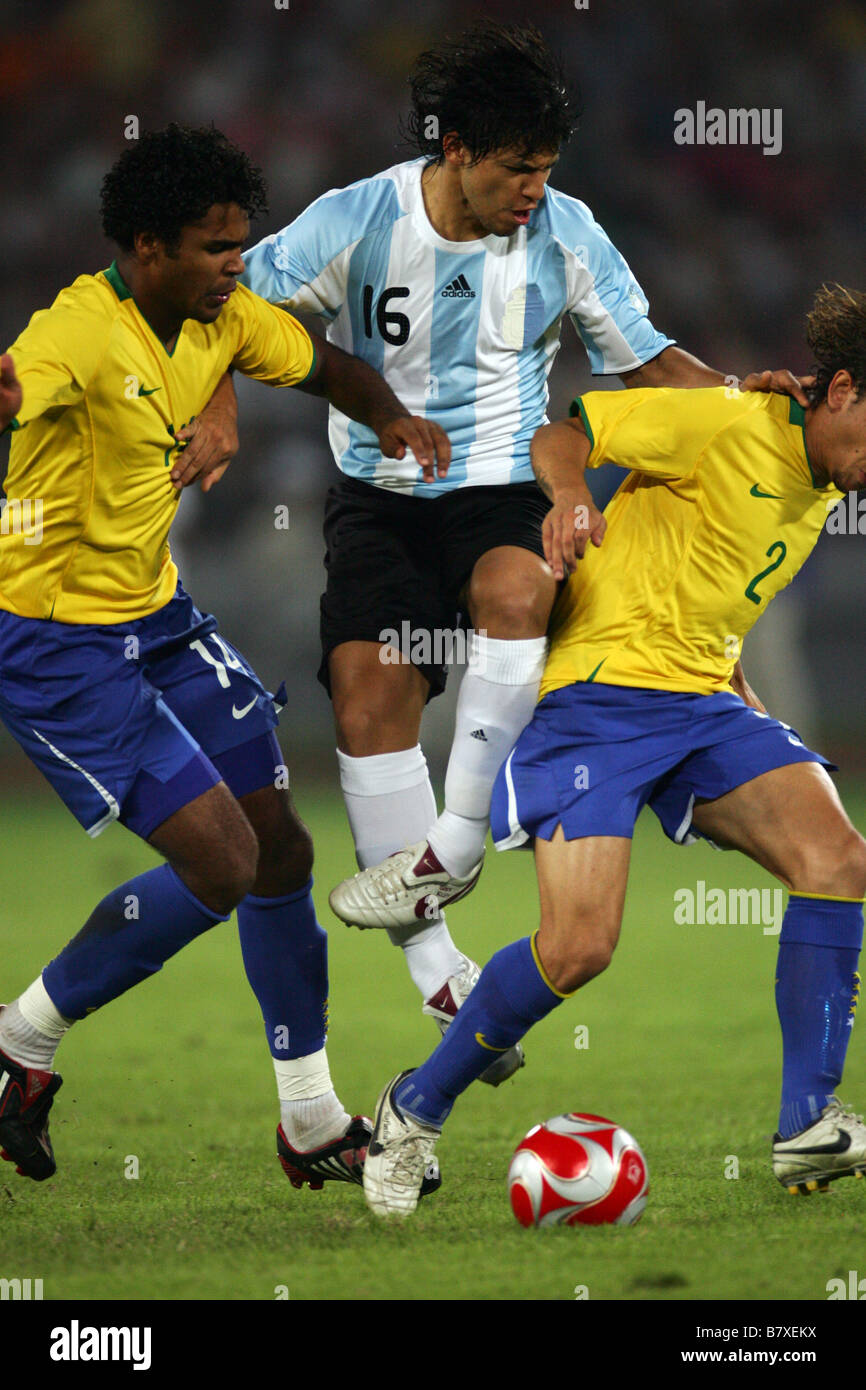 Sergio Aguero ARG AUGUST 19 2008 Football Beijing 2008 Olympic Games Mens Football semi final match between Argentina and Brazil at Workers Stadium in Beijing China Photo by YUTAKA AFLO SPORT 1040 Stock Photo