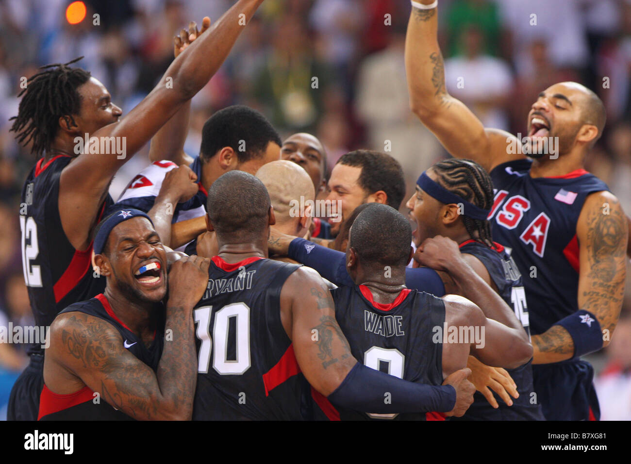 United States Team Group Usa August 24 08 Basketball Beijing 08 Olympic Games Mens Basketball Final Match Between United States And Spain At The Beijing Olympic Basketball Gymnasium In Beijing China Photo