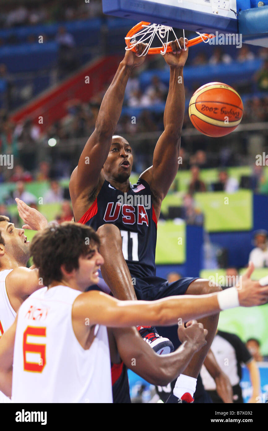 Dwight Howard USA AUGUST 24 2008 Basketball Beijing 2008 Olympic Games Mens Basketball Final match between United States and Spain at the Beijing Olympic Basketball Gymnasium in Beijing China Photo by Daiju Kitamura AFLO SPORT 1045 Stock Photo