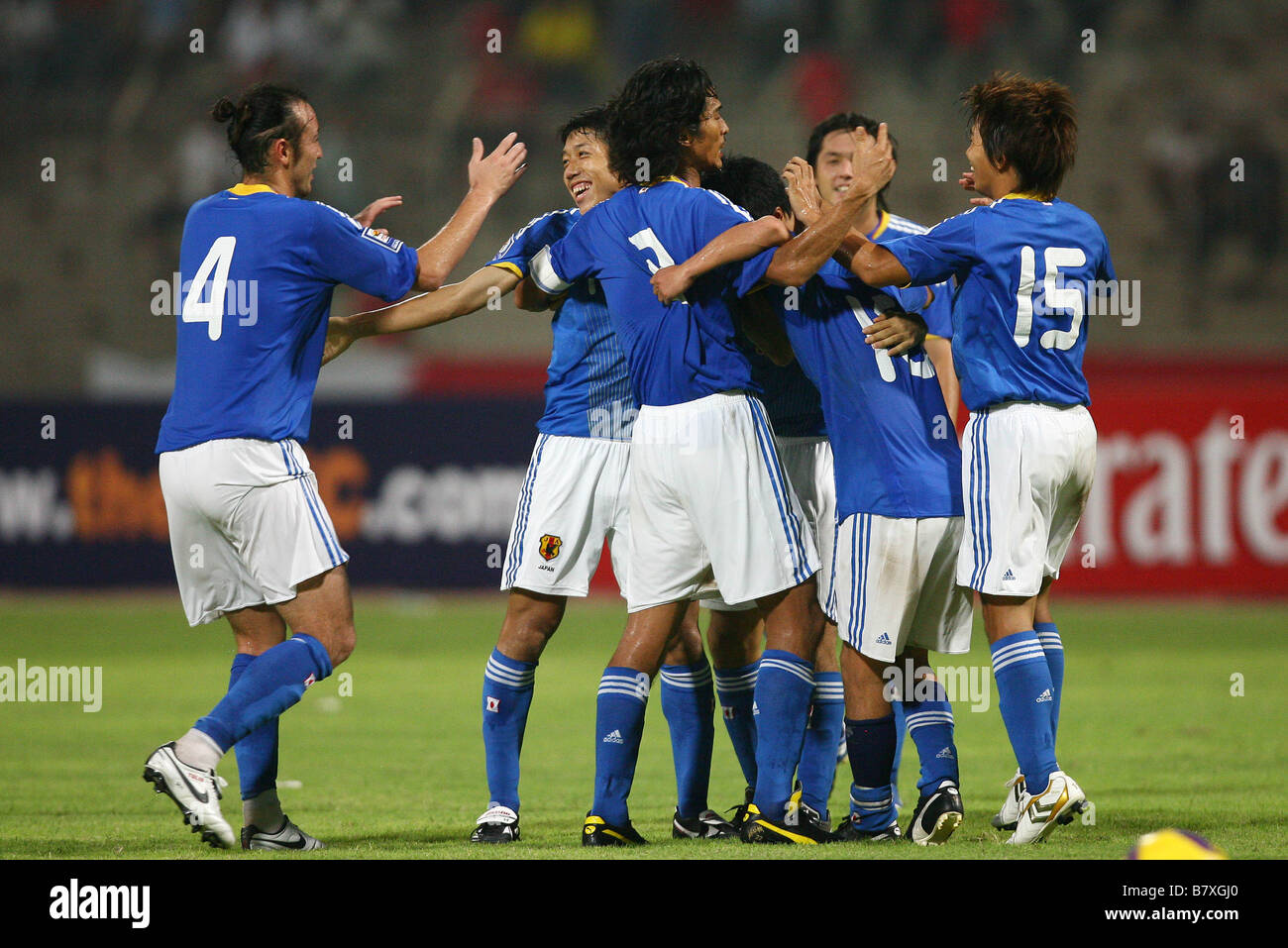 Japan National Team Group JPN SEPTEMBER 6 2008 Football 2010 FIFA World Cup Asian Final Round of Qualifiers between Bahrain 2 3 Stock Photo