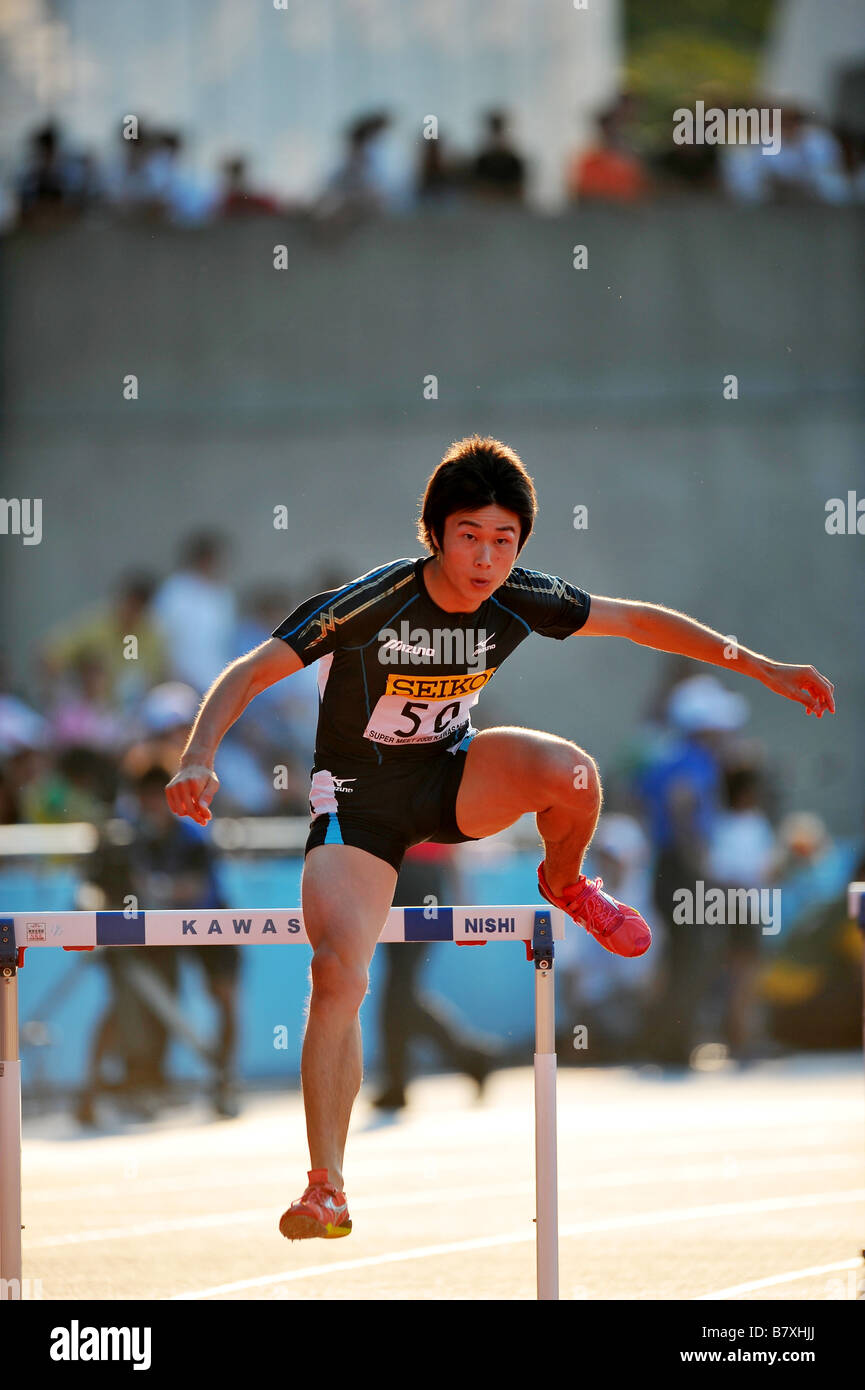 Kenji Narisako JPN SEPTEMBER 23 2008 Athletics SEIKO SUPER TRACK AND FIELD MEET IN KAWASAKI 2008 Mens 400mH final at Todoroki Stadium Kanagawa Japan Photo by Jun Tsukida AFLO SPORT 0003 Stock Photo