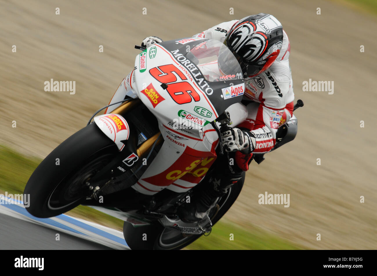 Shinay Nakano Honda Gresini SEPTEMBER 28 2008 Motor Shinay Nakano of Japan and San Carlo Honda Gresini in action during Round 15 of the 2008 MotoGP World Championship the Japanese Grand Prix held at the Motegi Twin Ring circuit on September 28 2008 in Motegi Japan Photo by Masakazu Watanabe AFLO SPORT 0005 Stock Photo