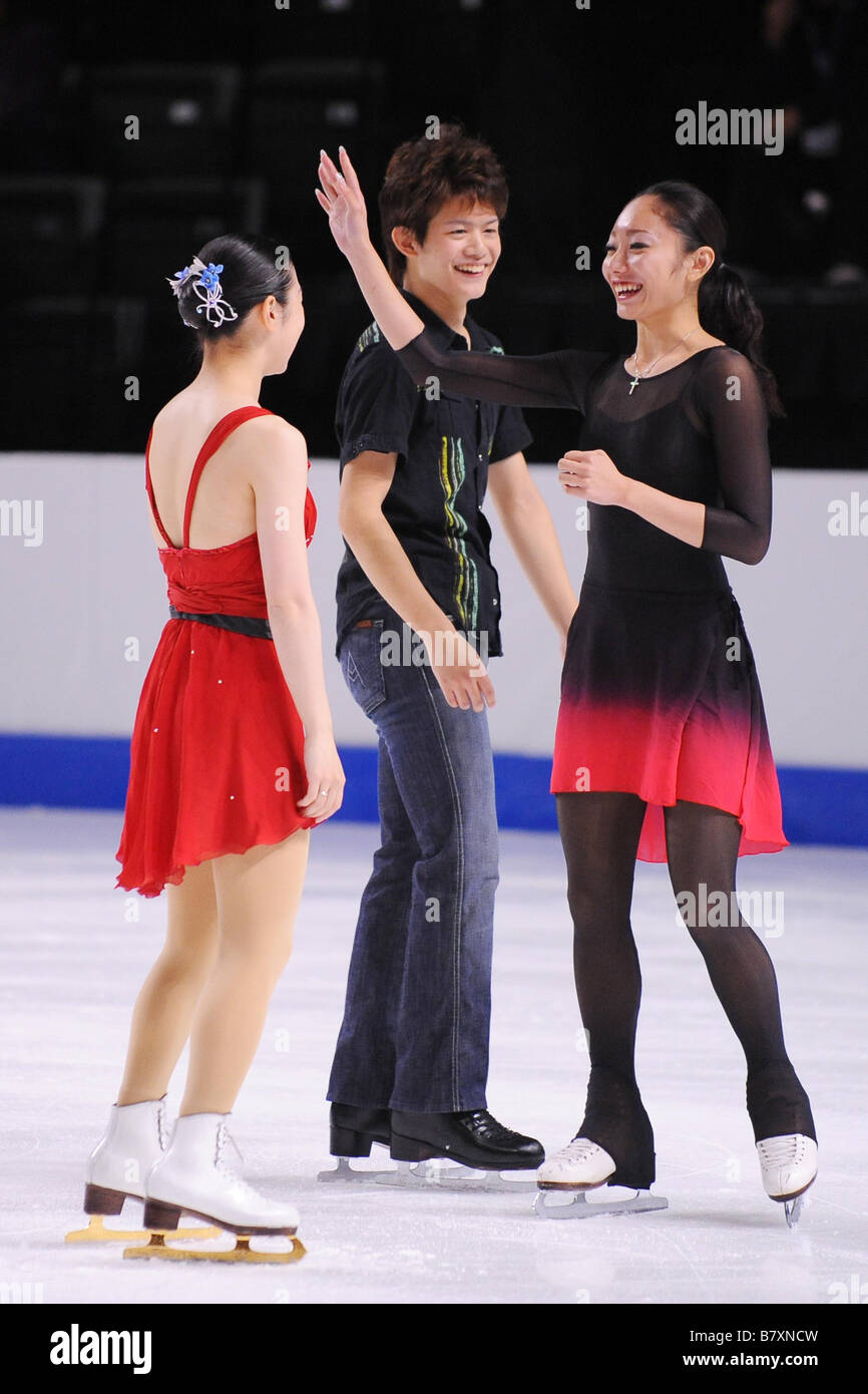 L to R Yukari Nakano JPN Takahiko Kozuka JPN Miki Ando JPN OCTOBER 26 2008 Figure Skating ISU Grand Prix of Figure Skating 2008 Stock Photo