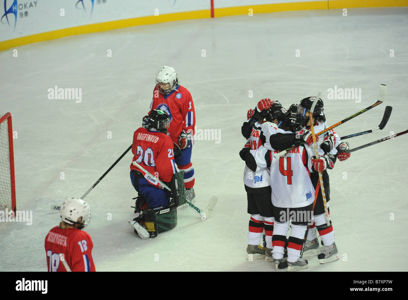 Ice Hockey Women Japan National Team Group JPN NOVEMBER 7 2008 Ice Hockey 2010 Vancouver Olympic Winter Games Womens Final Qualification Group D match between Japan 3 1 Norway at S U S International Ice Hockey Arena Shanghai China Photo by Masakazu Watanabe AFLO SPORT 0005 Stock Photo