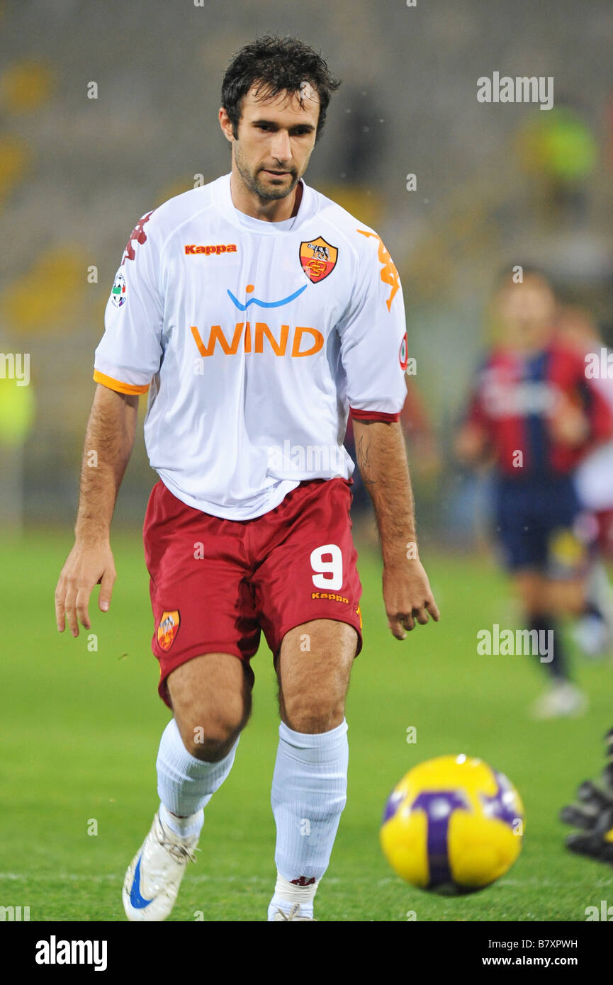 Roma Mirko Vucinic Roma Dribble Dribbling Athlete Athletic Professional Italy Serie A Stock Photo