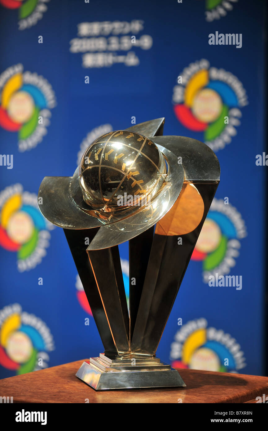 WBC Victory trophy NOVEMBER 12 2008 Baseball during Press conference 2009 World Baseball Classic Tokyo Round at JCB Hall Tokyo Japan Photo by Jun Tsukida AFLO SPORT 0003 Stock Photo