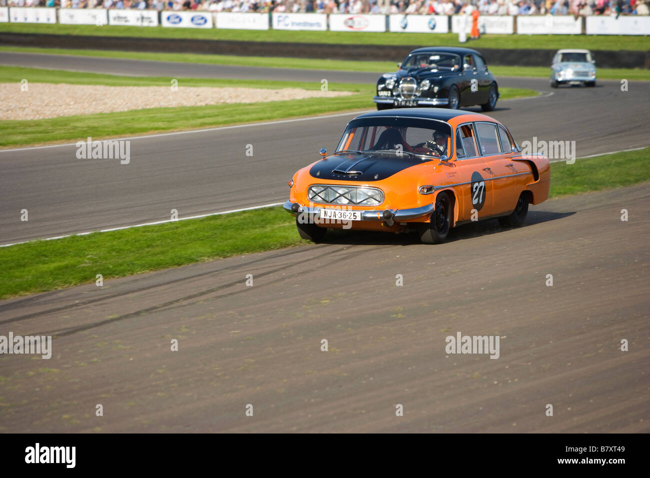 Orange and black Tatra 603 in the St Mary's Trophy race at Goodwood Revival 2008 near Chichester West Sussex Stock Photo