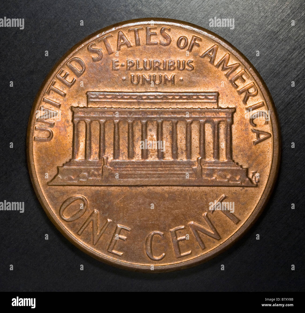 One Cent coin US E PLURIBUS UNUM Lincoln in god we trust liberty Stock Photo