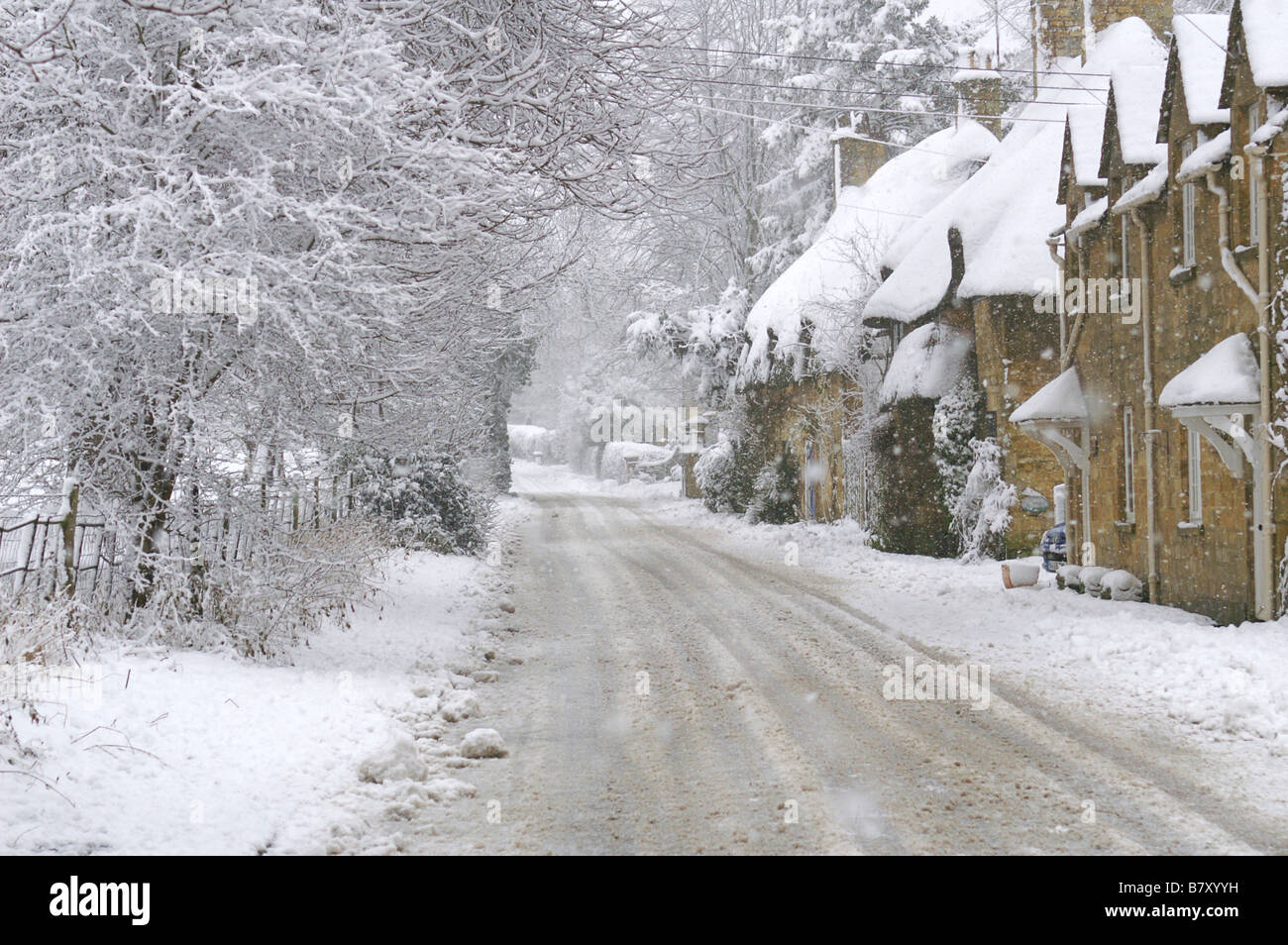 Beautifully winter in England. Snowshill Cotswolds, Worcestershire, UK